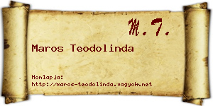 Maros Teodolinda névjegykártya